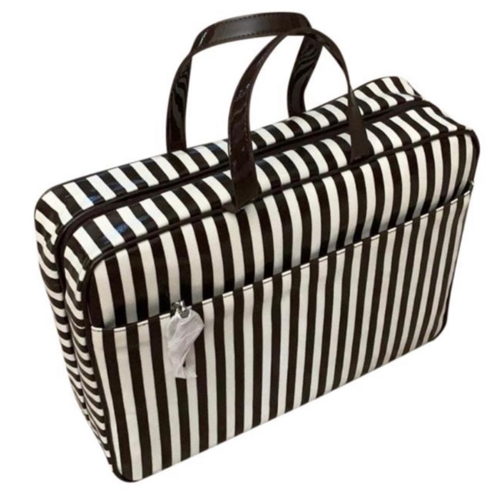 Bendel Centennial Stripe X-Large Hanging Weekender Toiletry Makeup Bag